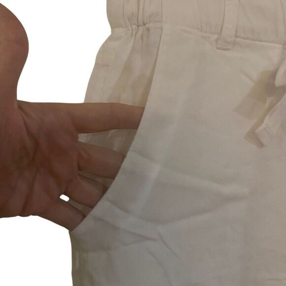 Cloth & stone white Tie waist raw hem wide leg size Small - Picture 6 of 6